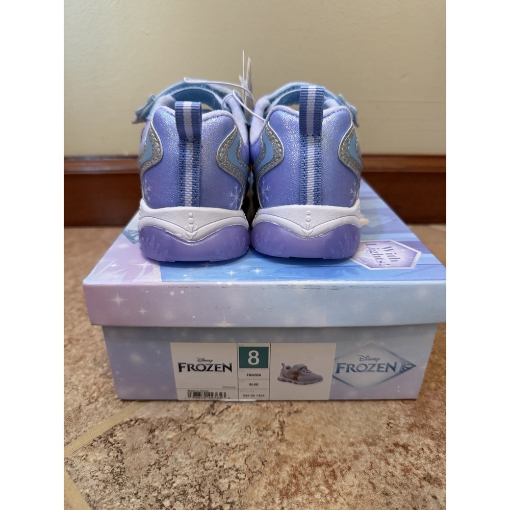 Toddler Girls' Disney Frozen Light Up Elsa & Anna Sneakers Size 8 NWB Shoes - Picture 4 of 10